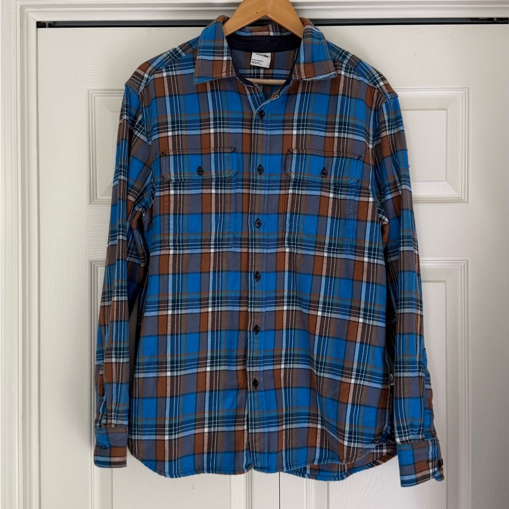 The North Face Blue and Brown Checkered Men's Shirt